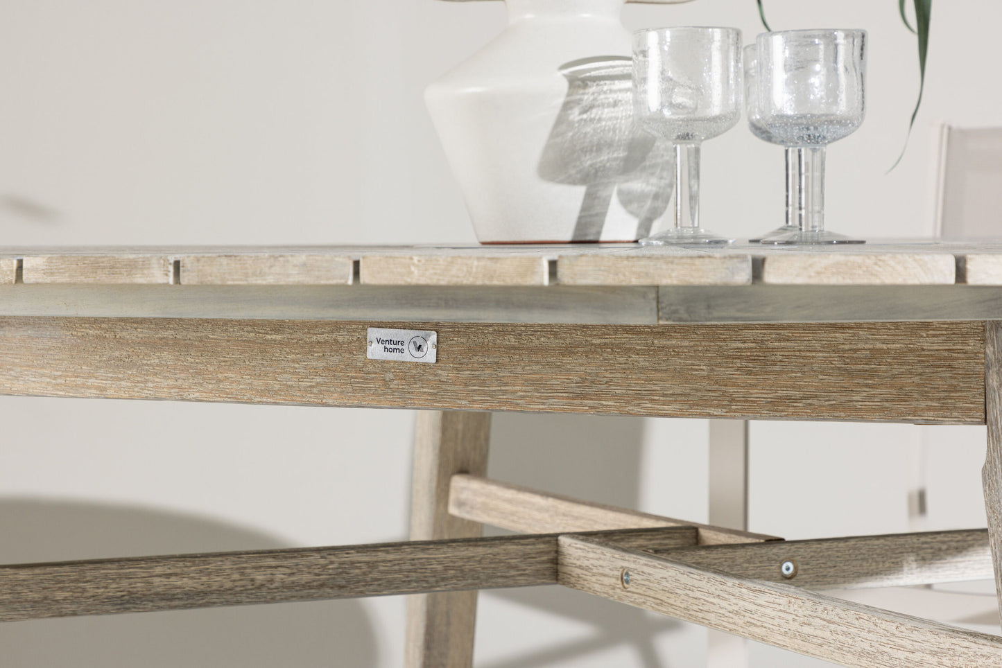 Rives Havebord Ø150 cm – Hvid & Grå