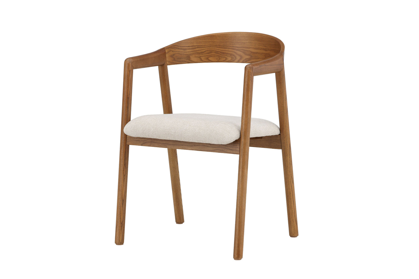 Långön spisebordsstol 2-pak – Brun ask / beige stof