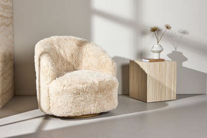 Astru Lænestol – Trælook / Beige Bouclé
