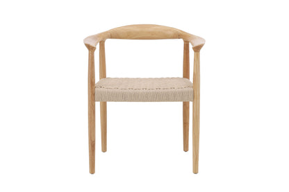 Lovön Spisebordsstole (2 stk.) – Whitewash / Beige Reb