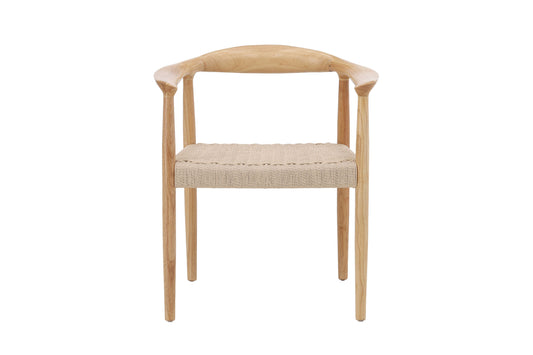 Lovön Spisebordsstole (2 stk.) – Whitewash / Beige Reb