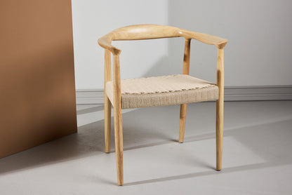 Lovön Spisebordsstole (2 stk.) – Whitewash / Beige Reb