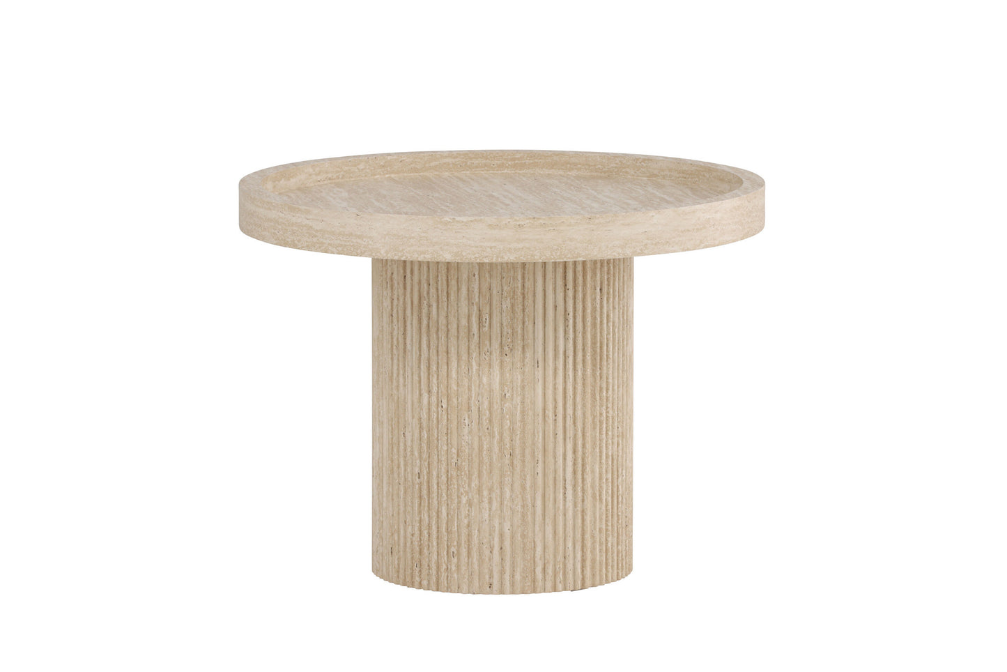 Krille Sidebord Ø60×45 cm – Travertinlook
