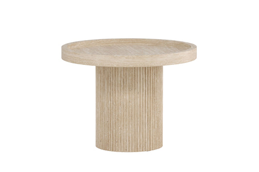 Krille Sidebord Ø60×45 cm – Travertinlook