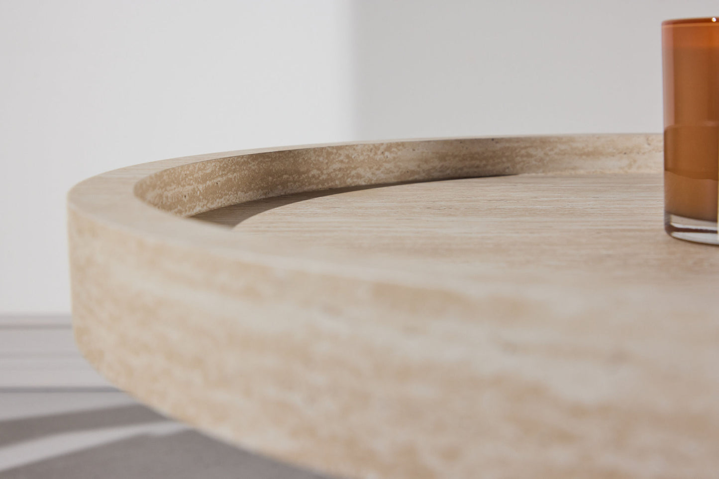 Krille Sidebord Ø60×45 cm – Travertinlook