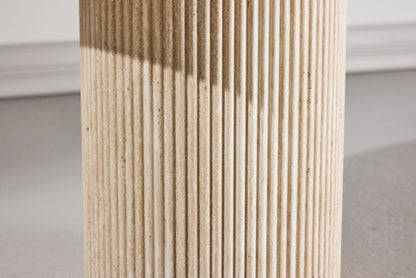 Krille Sidebord Ø60×45 cm – Travertinlook