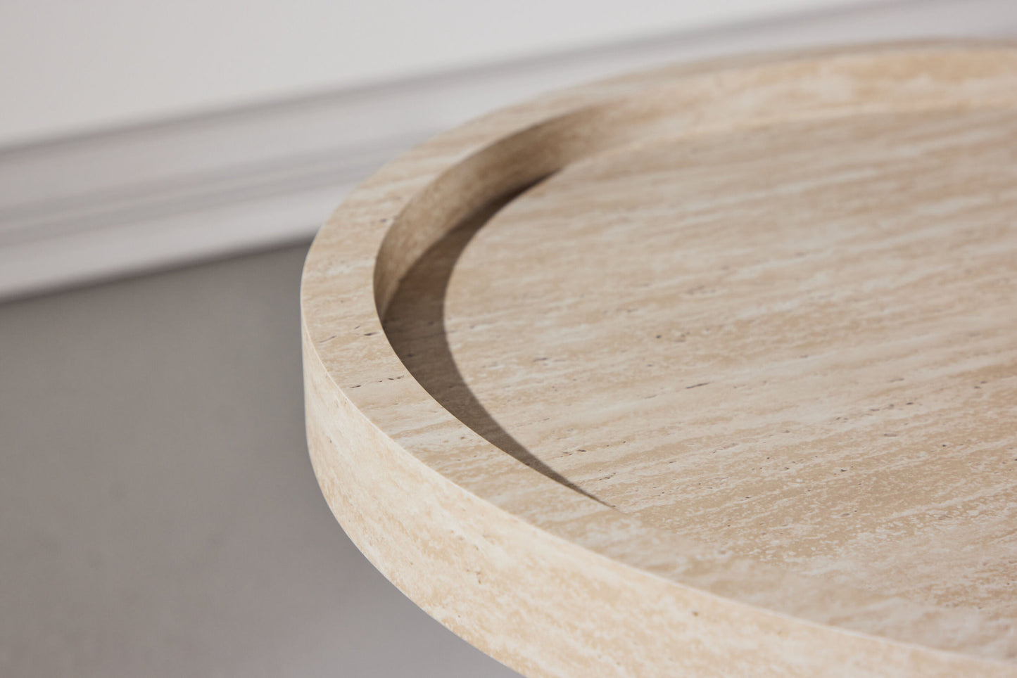 Krille Sidebord Ø60×45 cm – Travertinlook