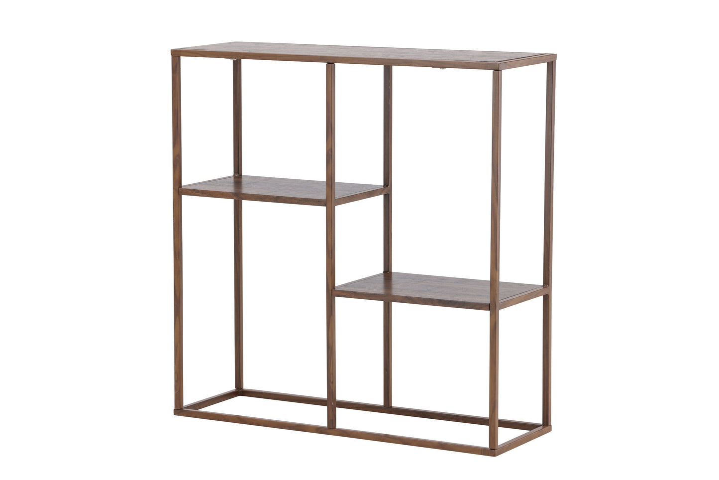 Staal Reol 80×26×81 cm – Valnød