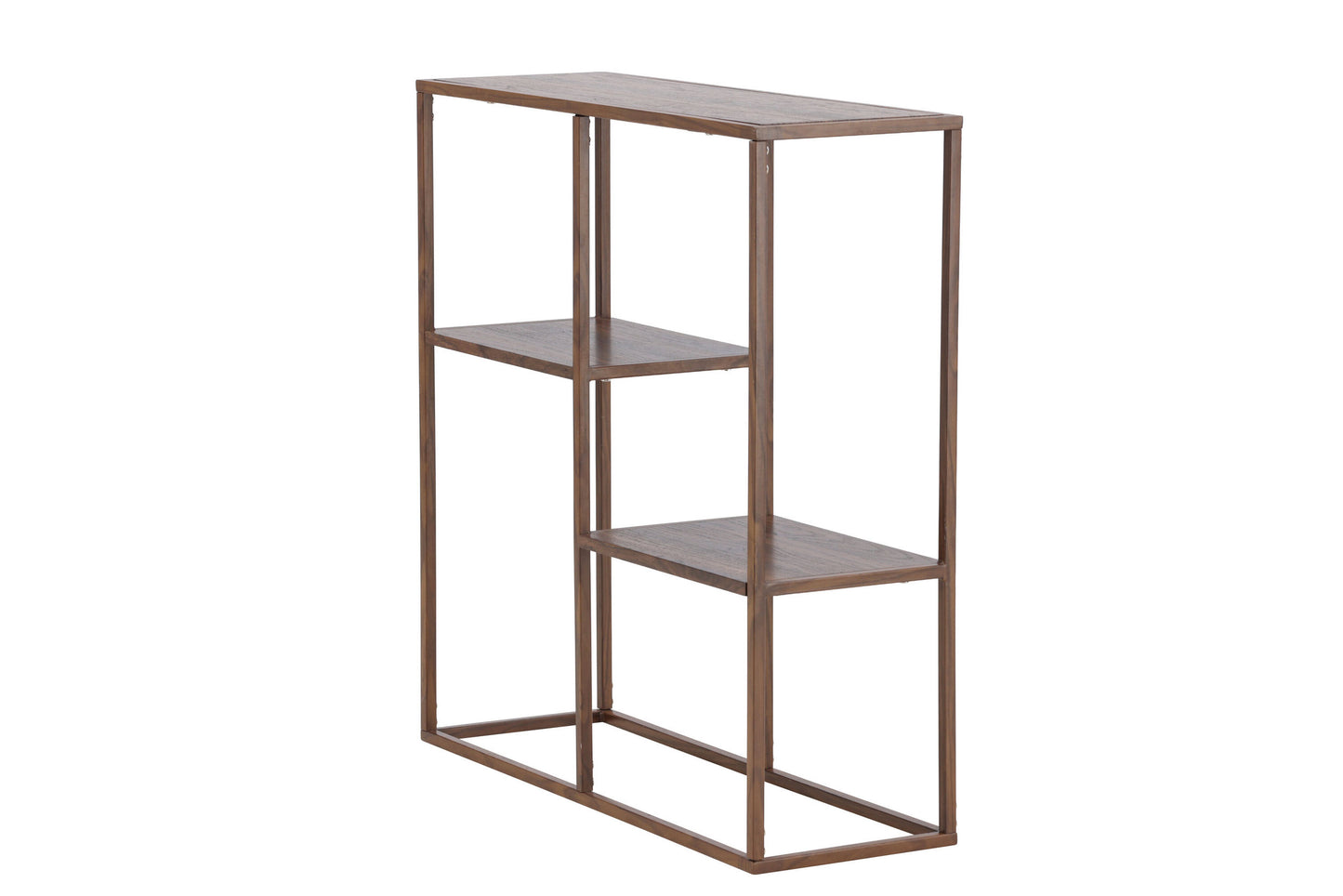 Staal Reol 80×26×81 cm – Valnød