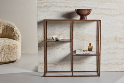 Staal Reol 80×26×81 cm – Valnød