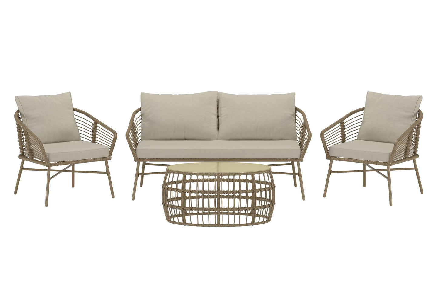 Lipari sofasæt – Brun flet/Beige