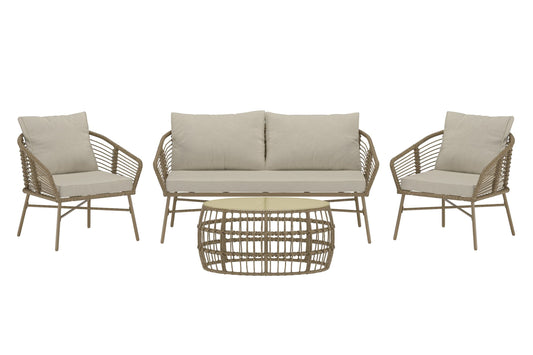 Lipari sofasæt – Brun flet/Beige