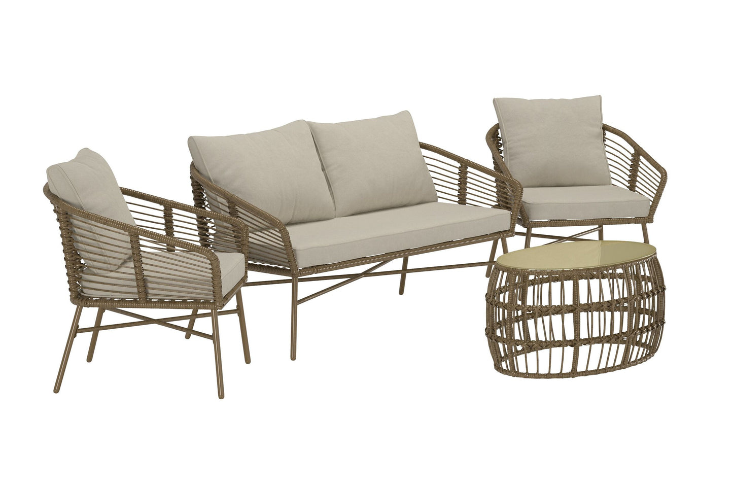 Lipari sofasæt – Brun flet/Beige