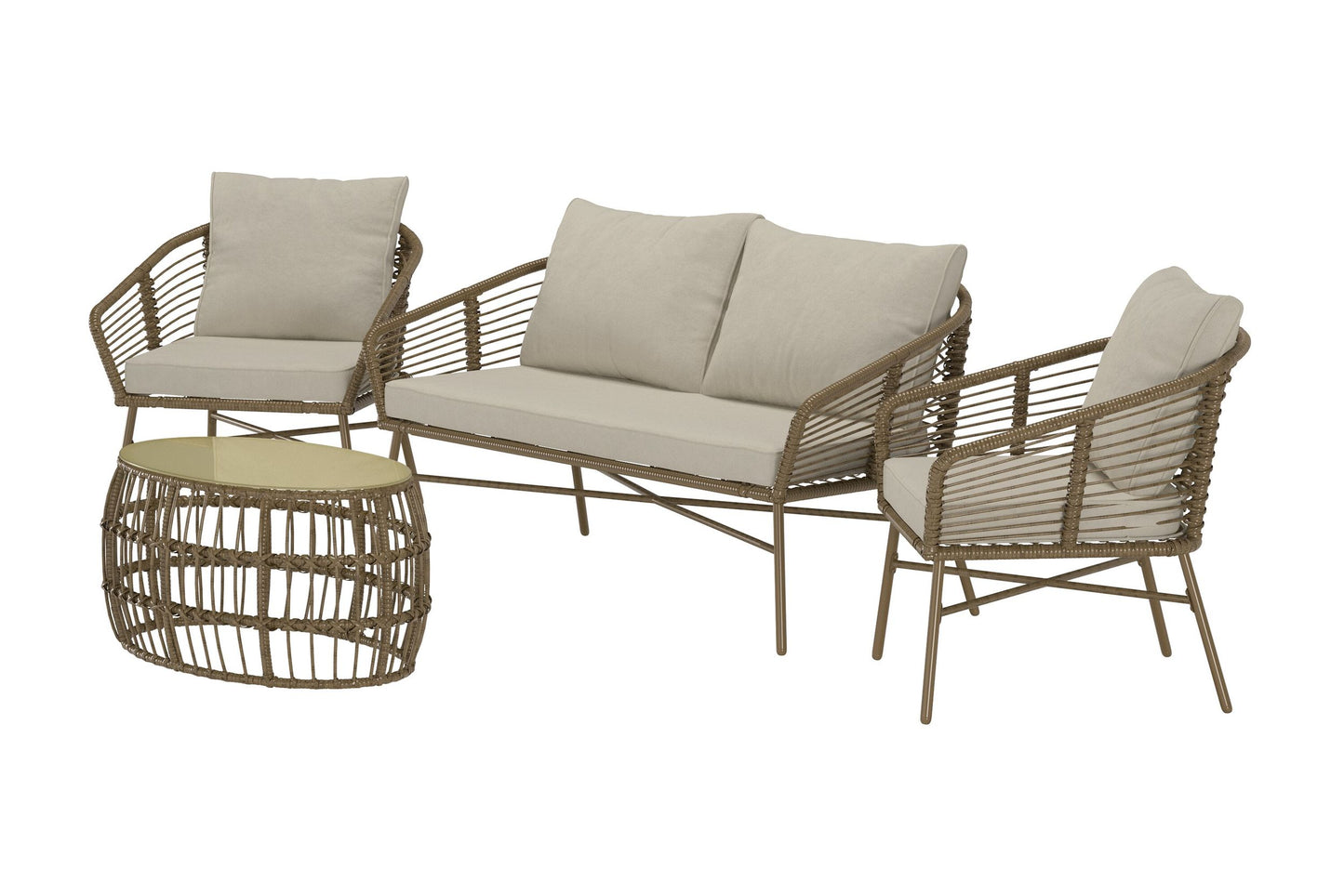 Lipari sofasæt – Brun flet/Beige