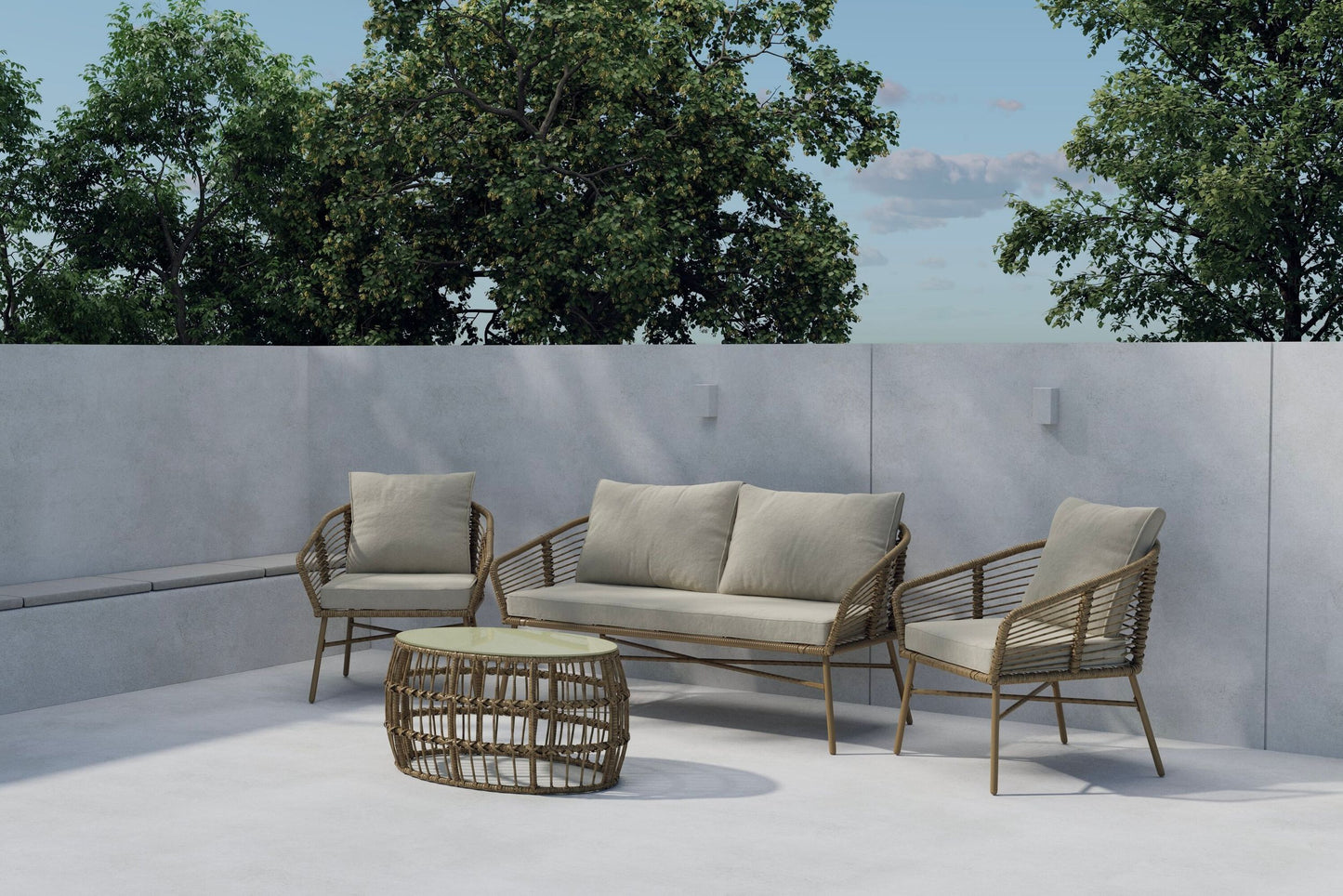 Lipari sofasæt – Brun flet/Beige