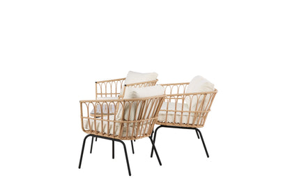 Ortigia loungesæt – Sort/Naturrattan