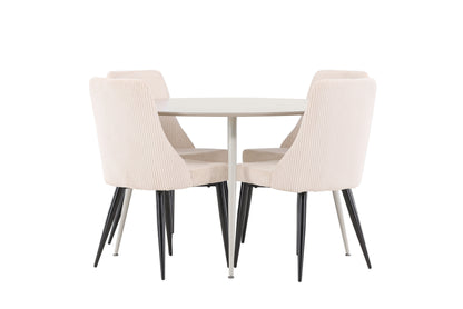 Plaza spisebordssæt m. Leone spisebordsstole (beige)