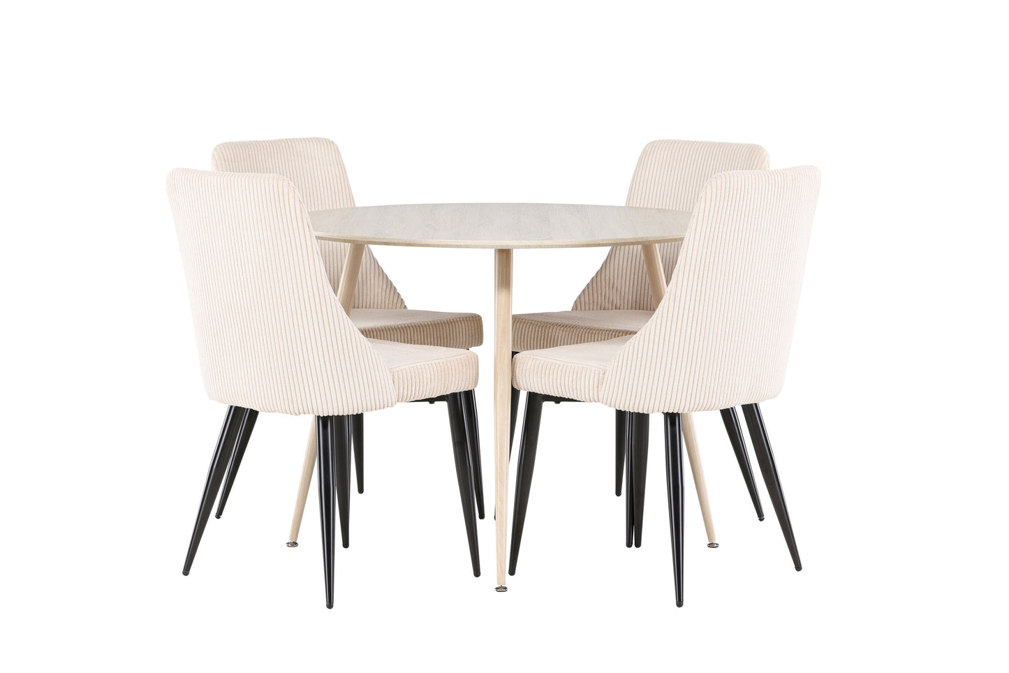Plaza spisebordssæt m. Leone spisebordsstole (beige)