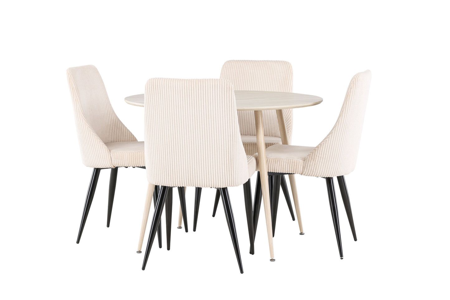 Plaza spisebordssæt m. Leone spisebordsstole (beige)