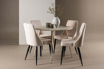 Plaza spisebordssæt m. Leone spisebordsstole (beige)