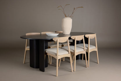 Tyresö spisebordssæt 100×220 cm – Sort m. Ven stole