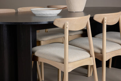 Tyresö spisebordssæt 100×220 cm – Sort m. Ven stole