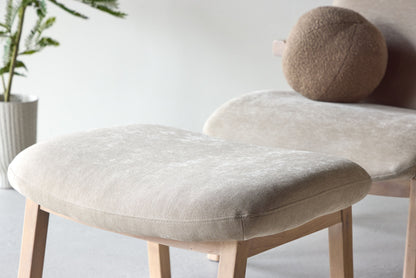Rile Lænestol med Skammel – Whitewash / Beige