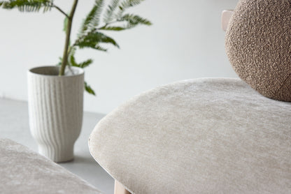 Rile Lænestol med Skammel – Whitewash / Beige