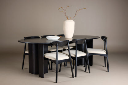 Tyresö Spisesæt 100×220 cm – Sort / Ven Spisebordsstole