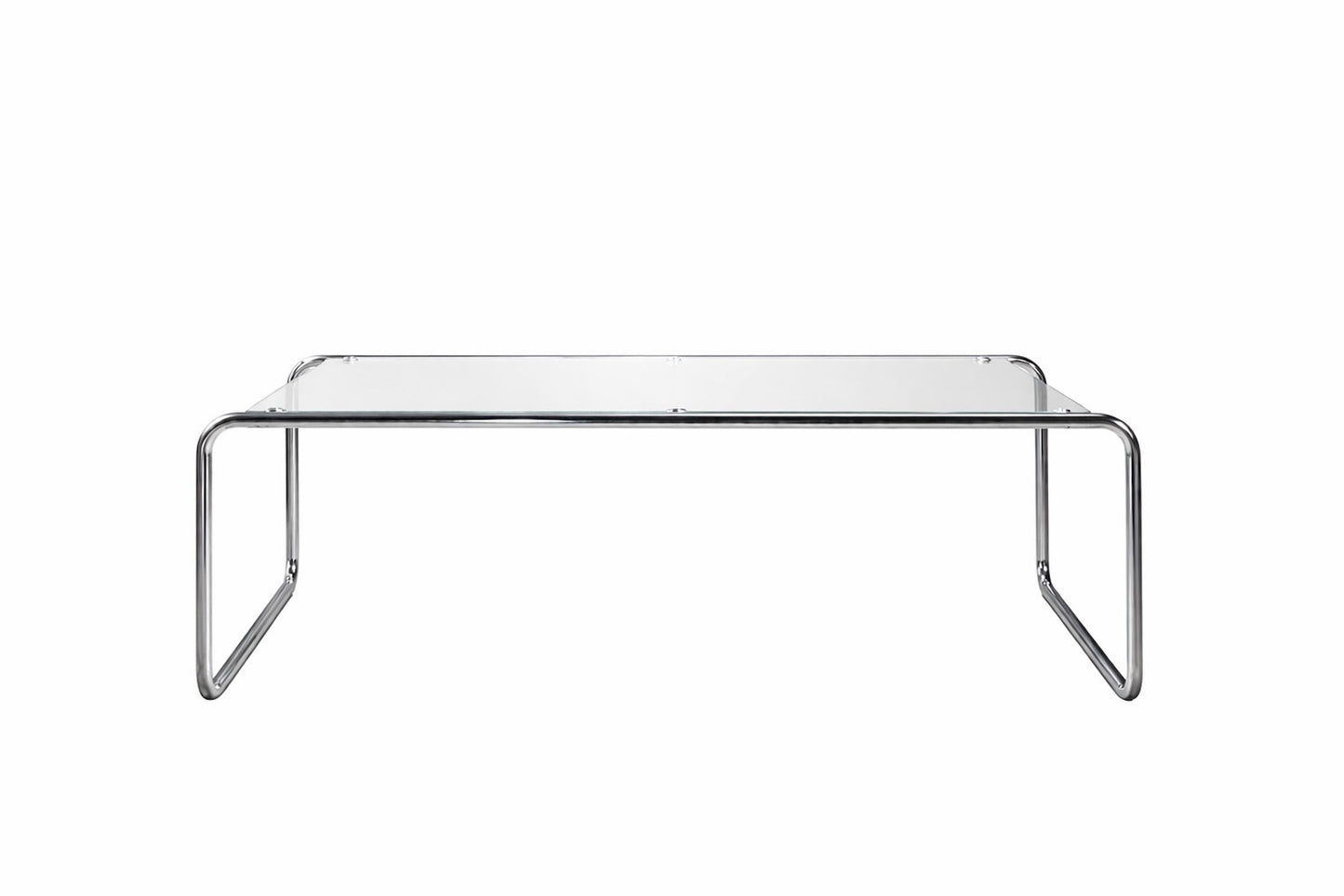Saturnus sofabord 120×60×37,5 cm – Sølv/Klart glas