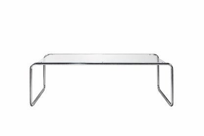 Saturnus sofabord 120×60×37,5 cm – Sølv/Klart glas