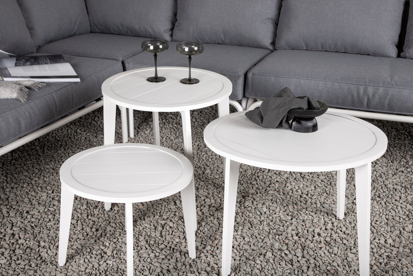 Roxo hjørnesofa – Hvid/Grå
