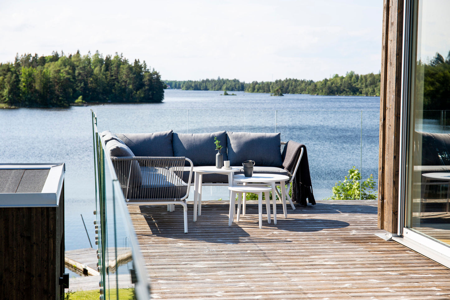 Roxo hjørnesofa – Hvid/Grå