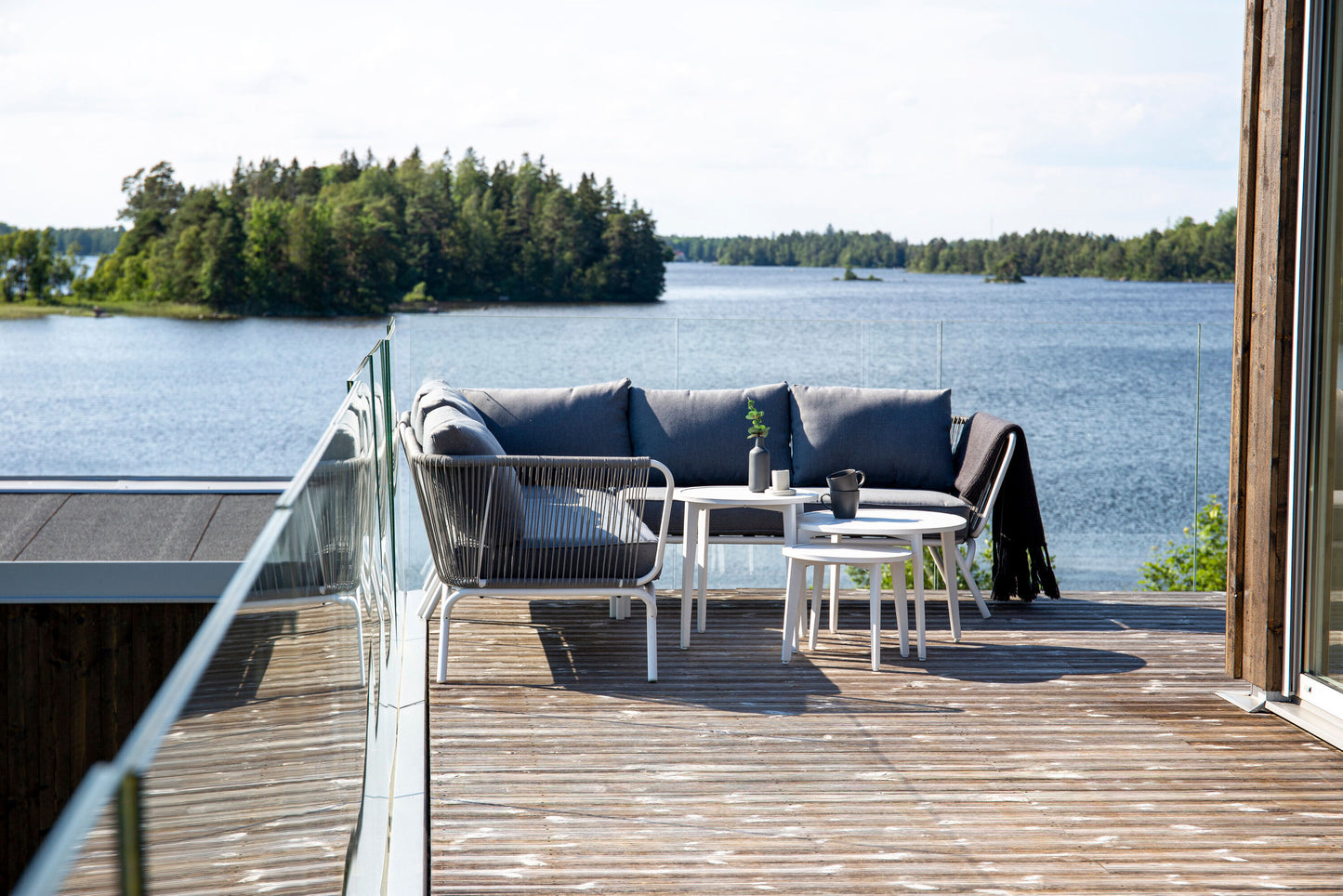 Roxo hjørnesofa – Hvid/Grå