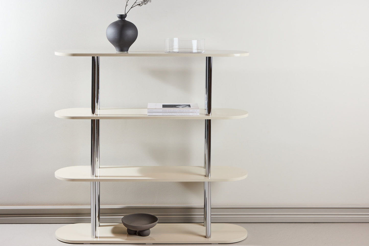 Zino reol 120×30×116 cm – Sølv