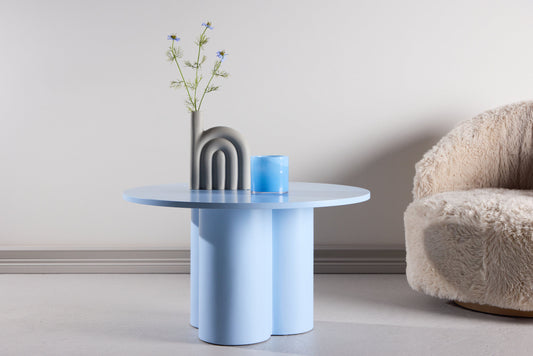 Olivia sofabord Ø80×45 cm – Baby Blue