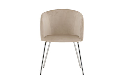 Berit spisebordsstol – Sølvben med beige velour