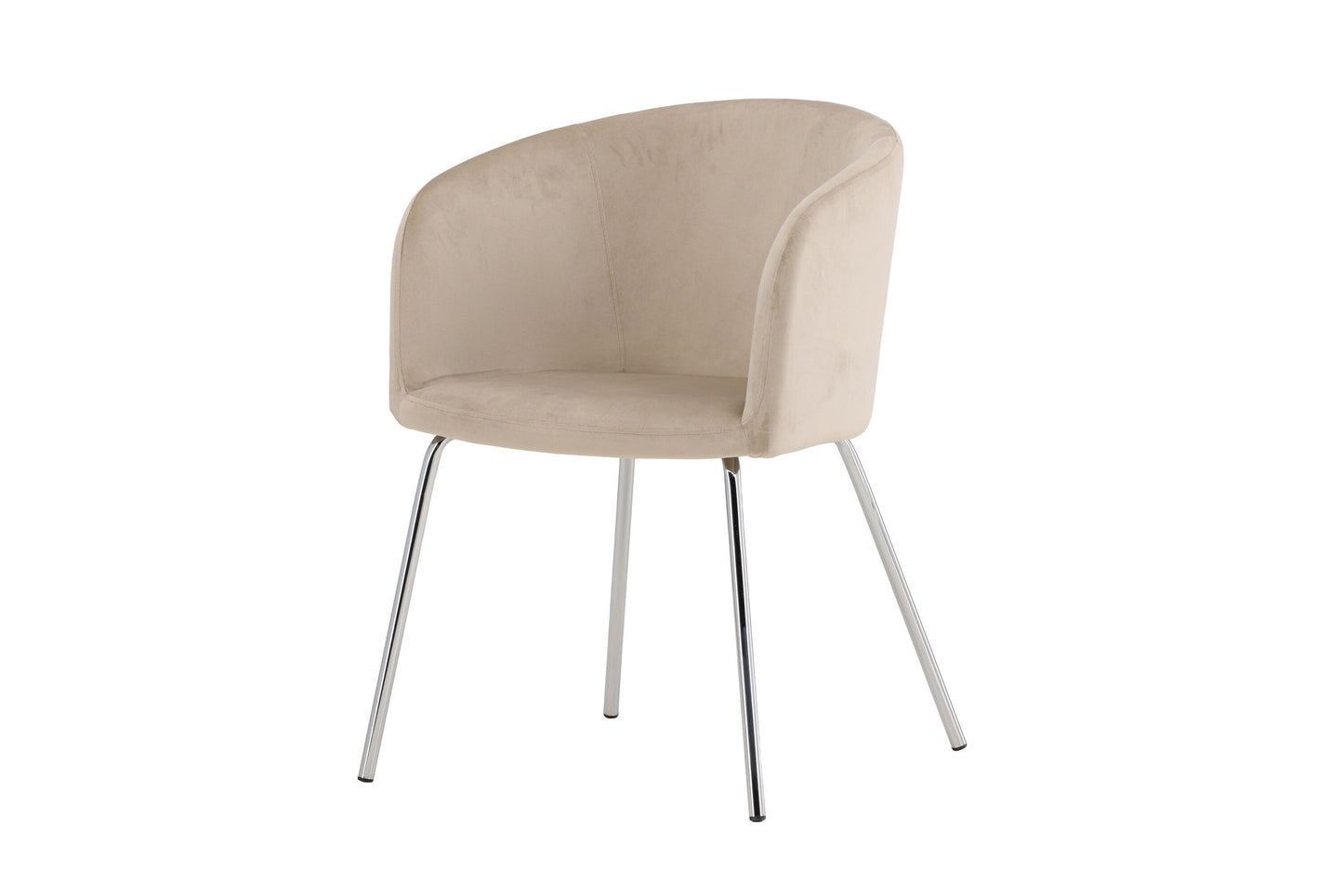 Berit spisebordsstol – Sølvben med beige velour