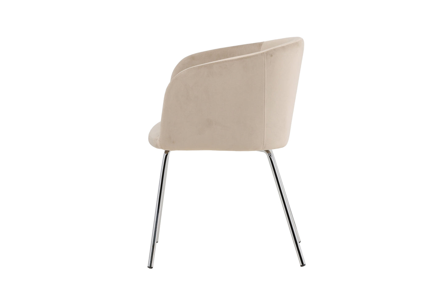 Berit spisebordsstol – Sølvben med beige velour