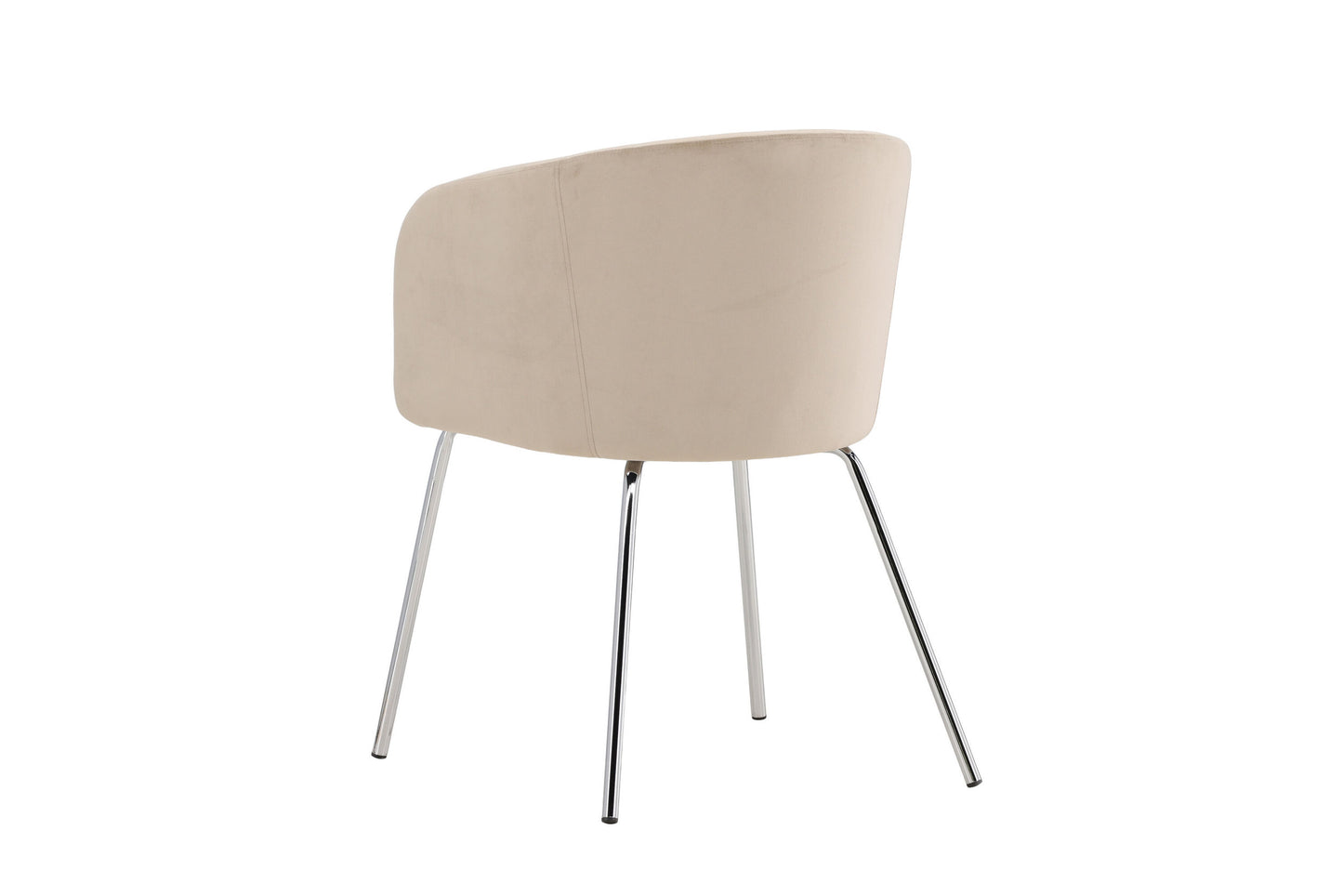 Berit spisebordsstol – Sølvben med beige velour
