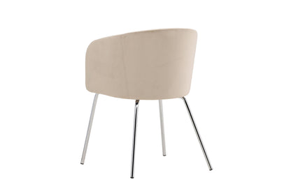 Berit spisebordsstol – Sølvben med beige velour