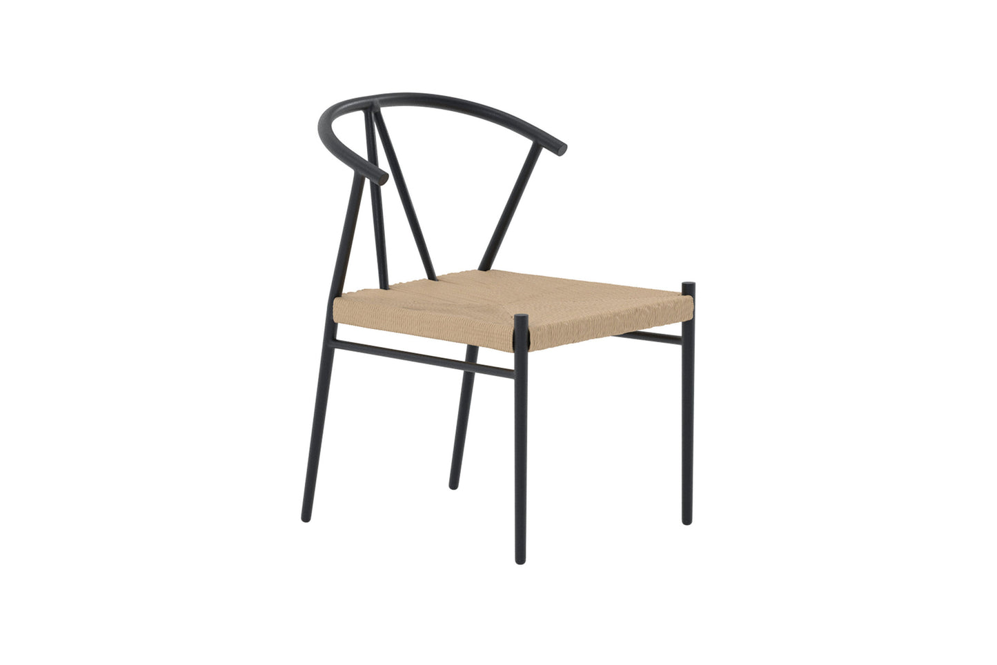 Alfons spisebordsstol – Sort/Naturflet
