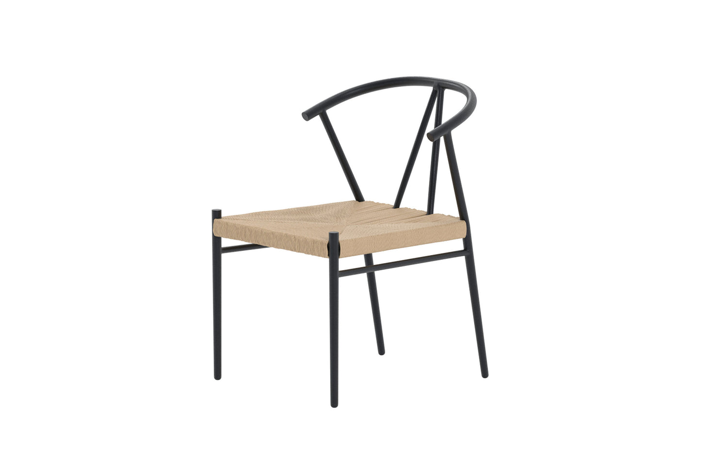 Alfons spisebordsstol – Sort/Naturflet