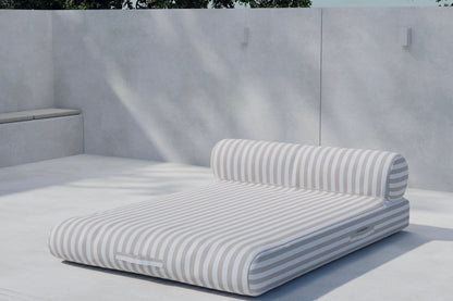 Redang oppustelig loungestol 188×135 cm – Hvid/Beigestribet