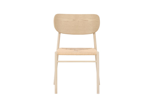 Polly Spisebordsstol – Whitewash / Beige Reb