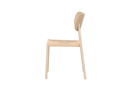 Polly Spisebordsstol – Whitewash / Beige Reb