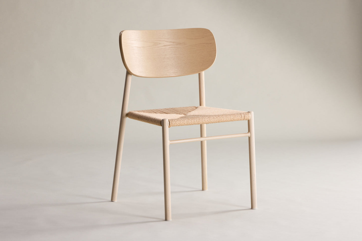 Polly Spisebordsstol – Whitewash / Beige Reb