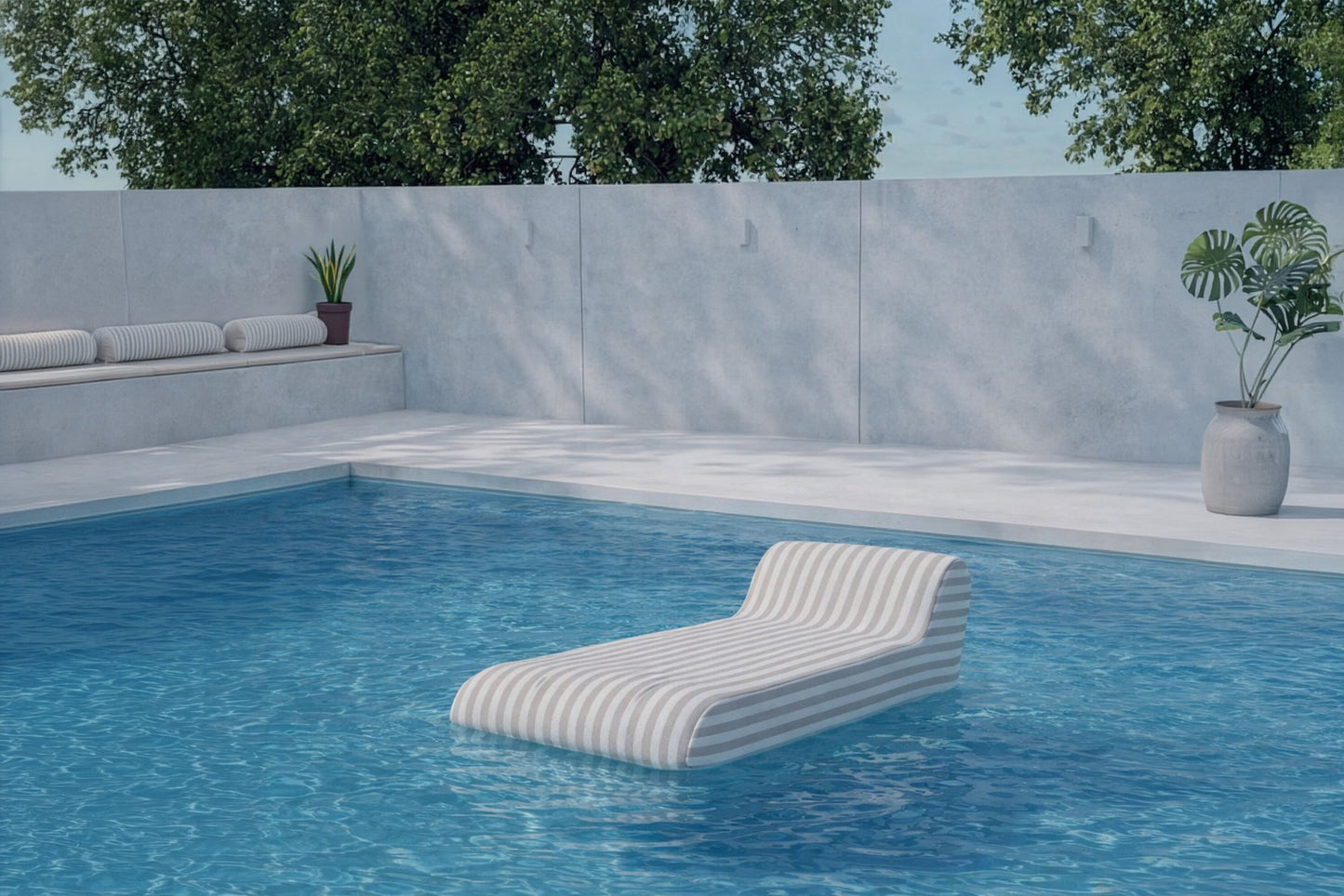 Redang oppustelig loungestol 168,5×85×51 cm – Hvid/Beigestribet