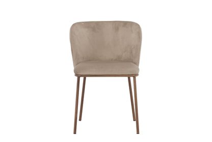 Edina Spisebordsstole (2 stk.) – Trælook / Beige Velour
