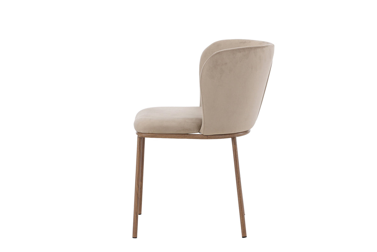 Edina Spisebordsstole (2 stk.) – Trælook / Beige Velour